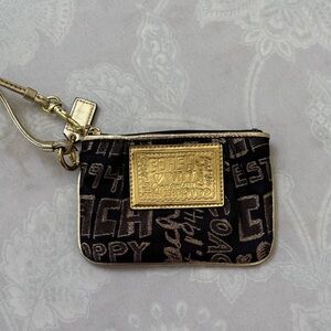 Coach Black and Silver Wristlet